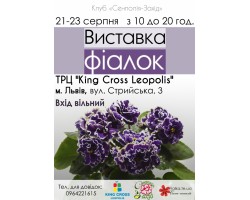 Выставка фиалок в Львове 21-23 августа